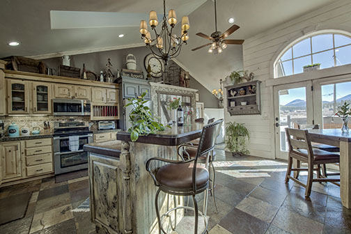 Open kitchen and dining room