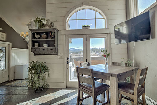 Breakfast nook with mountain views