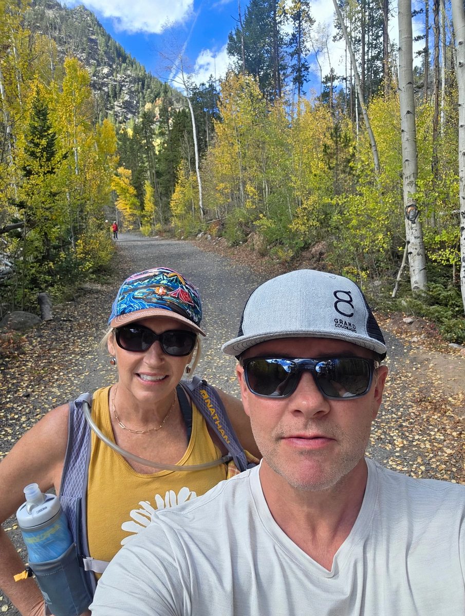 Shane and Michelle, your Keystone Cozy Retreat hosts, on the North Tenmile Creek Trail