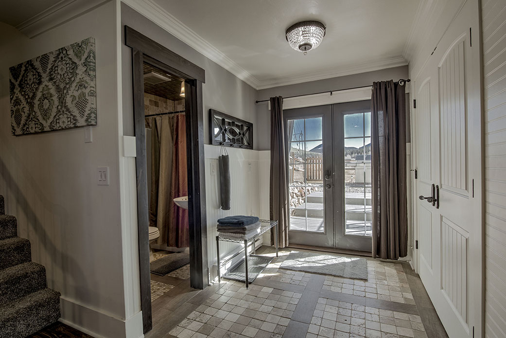 Private suite entry with mountain views